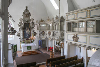Blick auf den Altar der Deutschen Kirche. 
