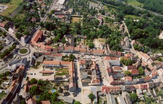 Vetschauer Altstadt aus der Luft